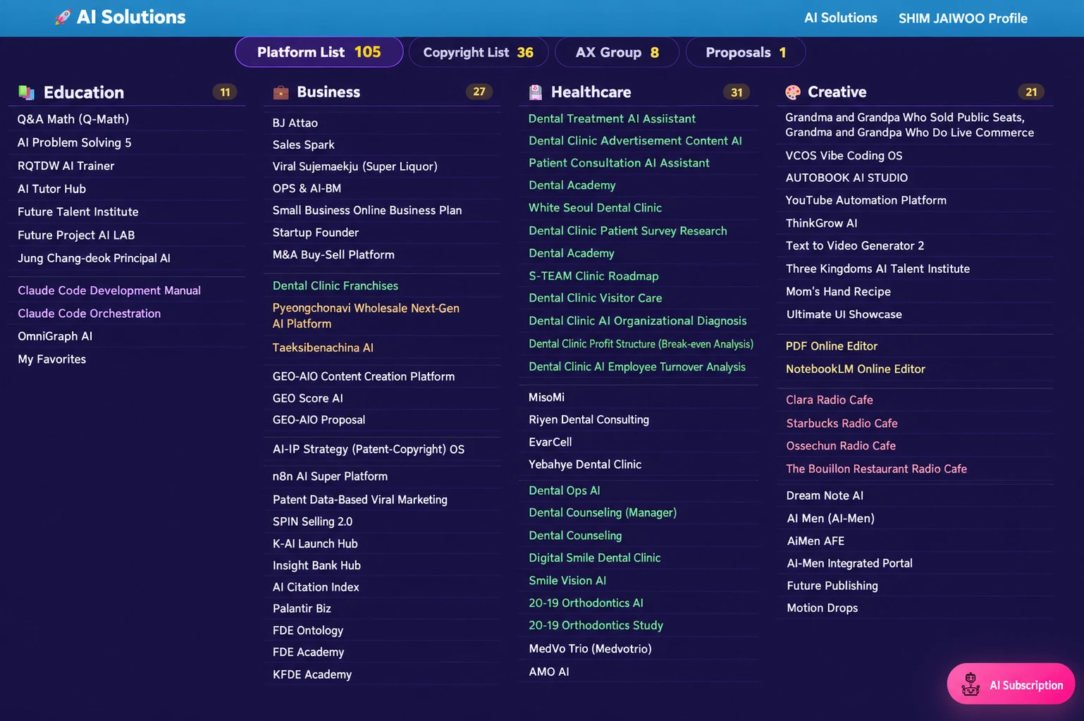 AI Solutions Platform Screenshot